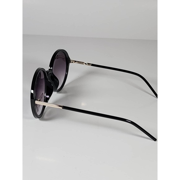 Foster Grant Full Round Black & Gold Metal Gradient Tint Sunglasses 52432FGX001 - Picture 4 of 11